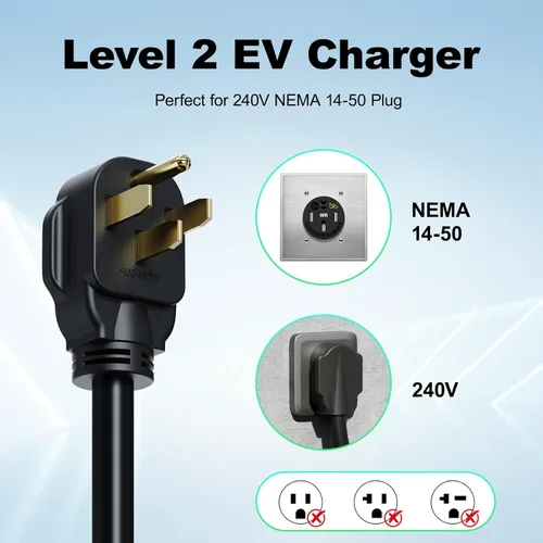 Miniatura 5 de Cargador EV de nivel 2 para Tesla de 32 amperios, cargador portátil de vehículo eléctrico de 7 KW con cable de 20 pies, estación de carga
