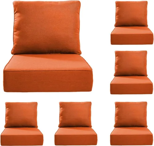 Miniatura 120 de Rilyson Cojines de patio para muebles de exterior, 22 x 24 pulgadas, respaldo alto y asiento profundo, cojín de exterior para sillas de patio, sofá