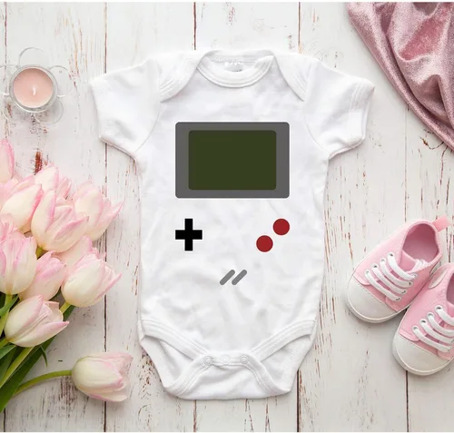 Miniatura 2 de Juego Boy Divertido Adorable Bebé Ducha Gamer Mono Mono