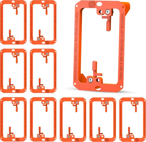 Miniatura 11 de BWP Soporte de montaje de bajo voltaje, 1 banda, paquete de 12 para placa de pared de una sola banda, cables de teléfono, cables de red, HDMI