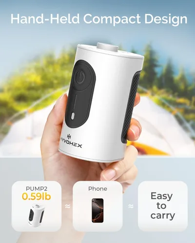 Miniatura 9 de Bomba de aire portátil para inflables, bomba de colchón de aire ultrarrápida de 4000 mAh con disipación de calor avanzada, bomba de aire eléctrica