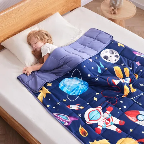 Miniatura 73 de anfie - Manta con peso para niños (40 x 60 pulgadas, 7 lb), manta refrescante para dormir, tamaño de manta ligera, transpirable, con cuentas de Gris