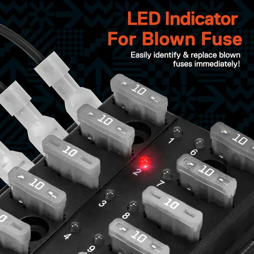 Miniatura 2 de Caja de fusibles con iluminación LED de 6 vías con cubierta, OLS PSZACCEPS051H