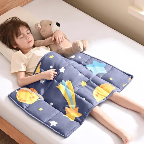 Miniatura 68 de anfie - Manta con peso para niños (40 x 60 pulgadas, 7 lb), manta refrescante para dormir, tamaño de manta ligera, transpirable, con cuentas de Gris