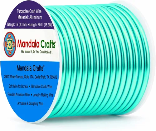 Miniatura 364 de Mandala Crafts - Alambre de aluminio anodizado de 8 calibre para hacer joyas - 9.75 m de alambre flexible negro colorido - Flexible para bonsái