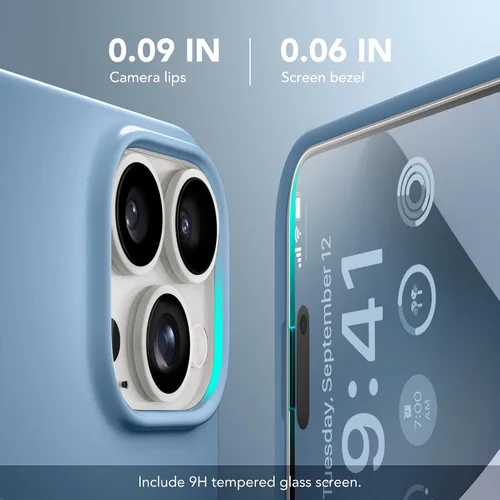 Miniatura 283 de GONEZ Funda de silicona para iPhone 15 Pro Max, compatible con Magsafe, protector de cámara + protector de pantalla, forro de microfibra suave