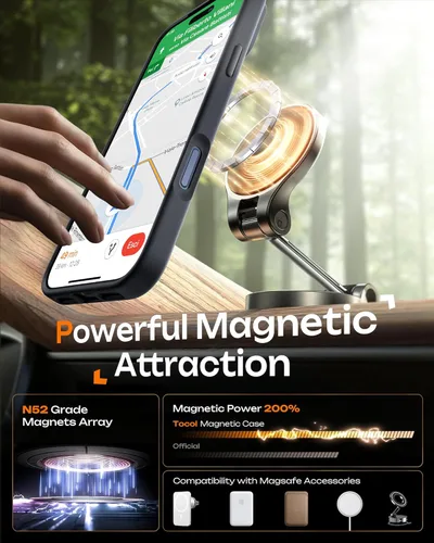 Miniatura 291 de TOCOL Funda para iPhone 11, compatible con Magsafe, protección completa de cámara, imanes integrados, protección contra caídas, funda translúcida