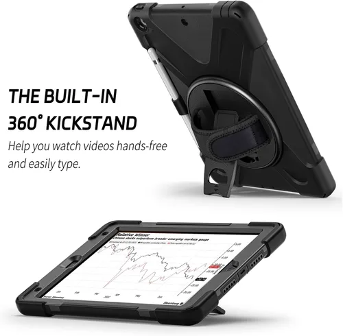 Miniatura 4 de ZenRich Funda a prueba de golpes para iPad de 9ª/8ª/7ª generación de 10.2 pulgadas 2021/2020/2019, Funda resistente de servicio pesado con soporte