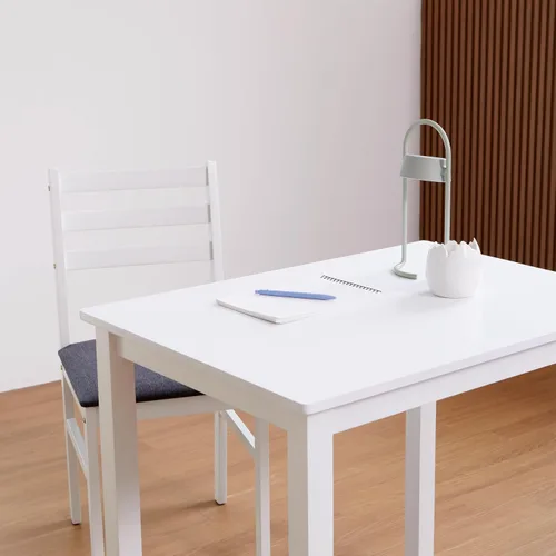 Miniatura 8 de Livinia Seattle Juego de 2 sillas de cocina moderna de estilo granja para comedor, sillas con respaldo en escalera de madera y asiento acolchado