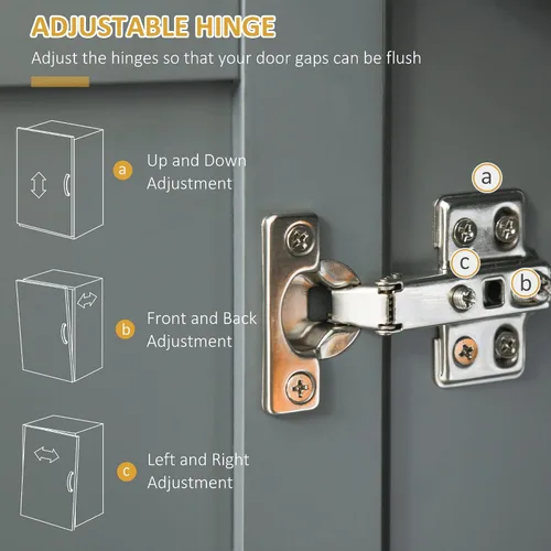 Miniatura 8 de HOMCOM Armario de cocina, gabinete de despensa de 70 pulgadas con puerta enmarcada de vidrio, armario de almacenamiento con estantes ajustables