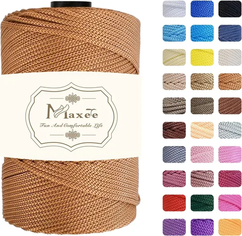 Miniatura 40 de Cordón de macramé de poliéster de alta calidad de 0.118 in × 218 yardas, 0.118 in, 100% polipropileno, ideal para ganchillo, ganchos de pared