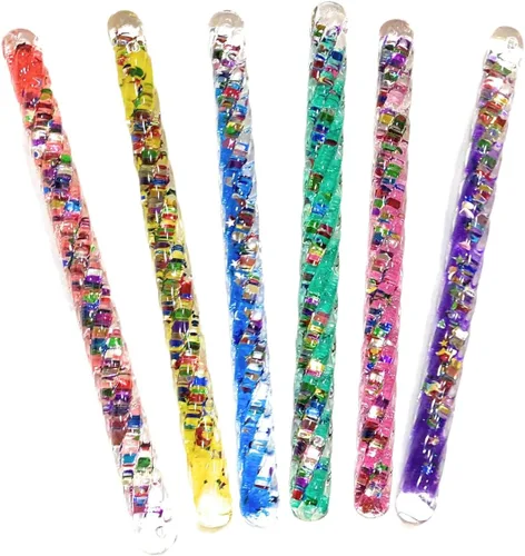 Star Magic Mini varitas de purpurina en espiral (6.5 pulgadas) Juego completo de regalo para fiesta, paquete de 6 unidades