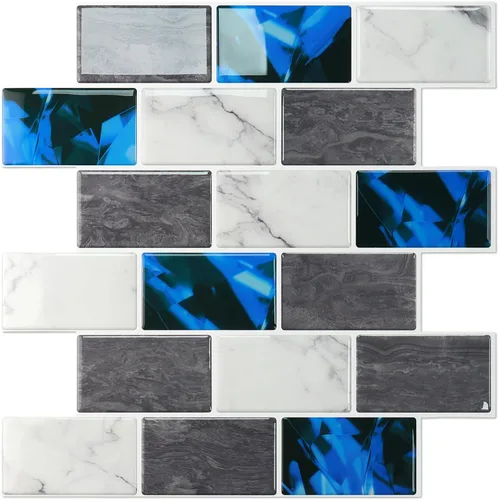 Miniatura 20 de STICKGOO - Azulejos de metro blancos para despegar y pegar, azulejos adhesivos para cocina (paquete de 1, diseño más grueso)