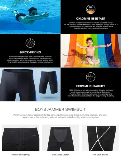 Miniatura 6 de TSLA Traje de baño para niño, traje de baño competitivo de carreras juvenil, protección solar UPF 50+