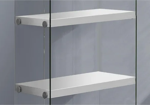 Miniatura 4 de Monarch Specialties I Librero Etagere de 5 estantes, aspecto contemporáneo con marco de vidrio templado, estantería de 60 pulgadas de alto, (blanco)