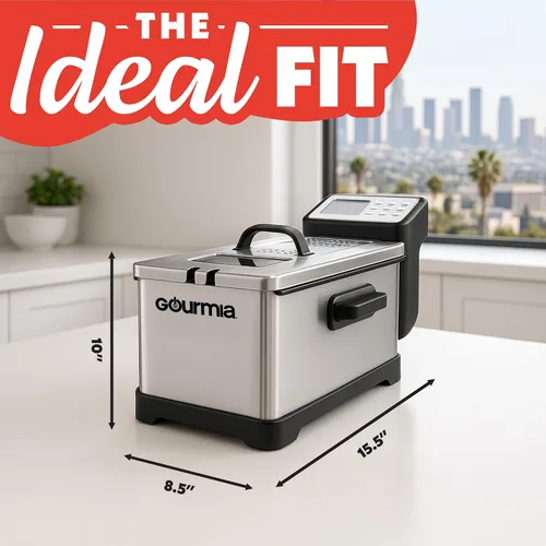 Miniatura 9 de Gourmia Freidora de encimera de 3.2 cuartos de galón: freidora de aceite eléctrica con pantalla digital, control de temperatura ajustable de 280 °F