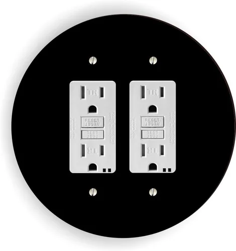 Miniatura 11 de Island Gifting - Diseño negro - Cubierta redonda para placa de interruptor de luz - Palanca doble