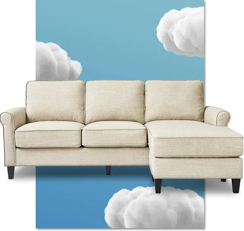 Miniatura 13 de Serta Harmon Sofá seccional reversible sala de estar, moderno sofá de tela de 3 asientos en forma de L.