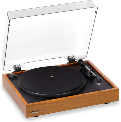 Miniatura 10 de Electrohome Montrose - Tocadiscos de vinilo de 2 velocidades, con lápiz óptico Audio-Technica, motor de control de velocidad, preamplificador
