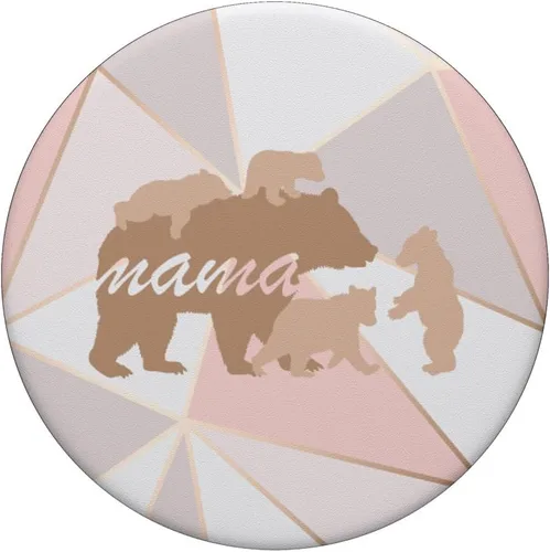 Miniatura 3 de Mama Bear Pop Socket 4 Cubs Soporte de teléfono rosa mujeres mamá regalos – PopSockets Grip y soporte para teléfonos y tabletas, Negro