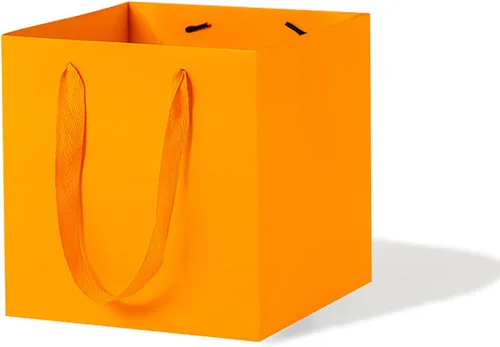 Miniatura 14 de Bolsa de regalo de papel kraft pequeña con fondo cuadrado con asas (kraft natural, 4 x 4 x 4 pulgadas, 10 unidades)