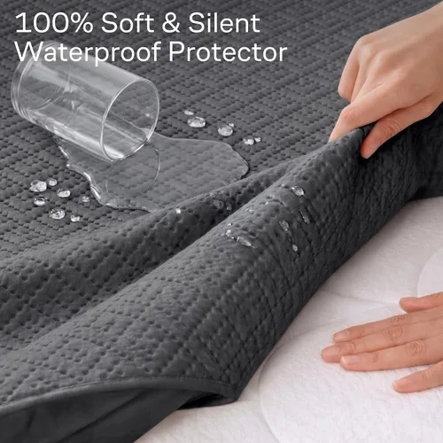 Miniatura 2 de Protector de colchón individual 100% impermeable, protección de 360 grados contra derrames, manchas y accidentes para padres y dueños de mascotas