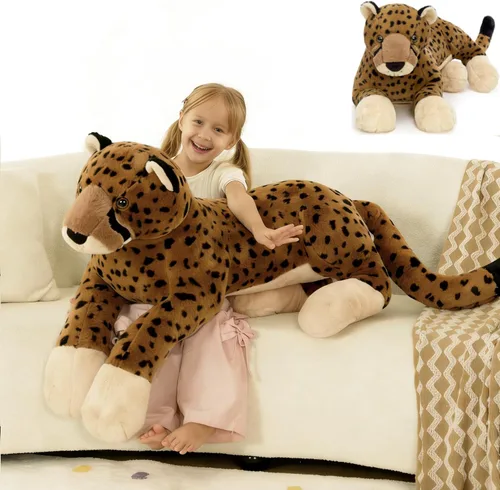 Miniatura 11 de MaoGoLan Animal de peluche grande de lobo para niño, peluche de lobo gigante para niña, coyote de peluche para niño, peluche de coyote realista