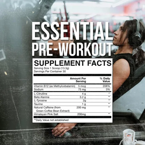 Miniatura 6 de RAW Nutrition - Essential Pre - Fórmula de pre-entrenamiento de Chris Bumstead, polvos de nutrición deportiva para preentrenamiento Bebida