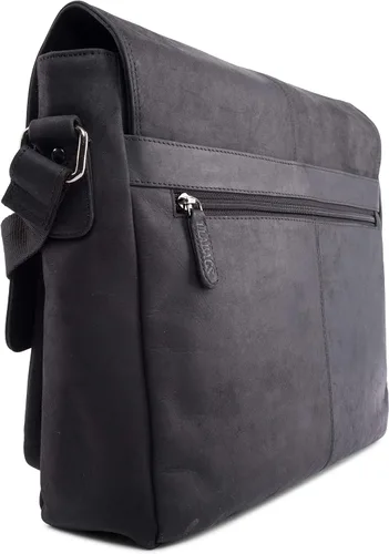 Miniatura 3 de LEABAGS Maletines de cuero para hombre - Bolso Cambridge de cuero genuino para portátil de 15 pulgadas - Bolso de mensajero vintage