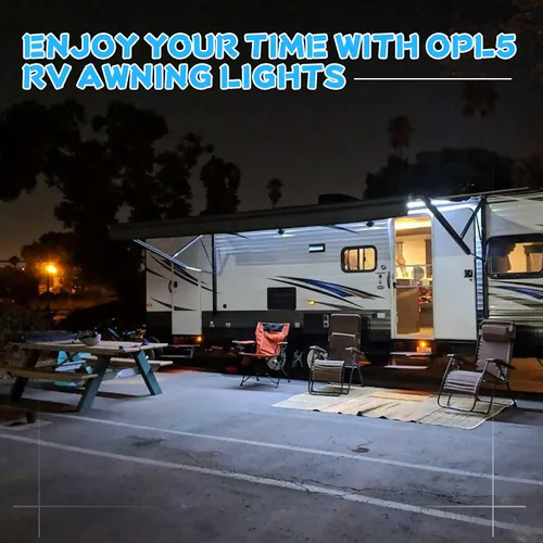 Miniatura 7 de Tira de luz LED para toldo de fiesta, 16.4 pies, tira de luces LED para caravana, cámper, impermeable, para exteriores, para fiestas, cámper