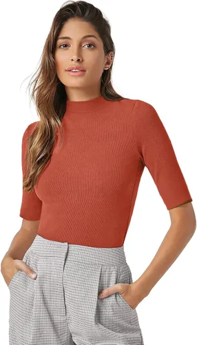 Miniatura 2 de PrinStory Camisetas de manga corta para mujer, para otoño, de negocios, elegantes, casuales, sin botones, a la moda 2023