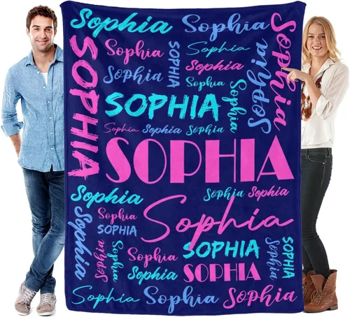 Miniatura 17 de Manta personalizada para niños y adultos, manta personalizada con nombre, manta de franela personalizada con nombre, manta personalizada con nombre