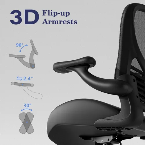 Miniatura 5 de GYI Silla de oficina ergonómica con cojín de espuma viscoelástica, silla de oficina grande y alta, asiento grueso de 4.7 pulgadas, silla