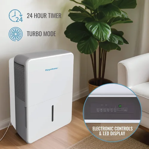 Miniatura 7 de Keystone Energy Star - Deshumidificador portátil de 50 pintas, 115 V, habitaciones extra grandes de hasta 4,500 pies cuadrados con bomba