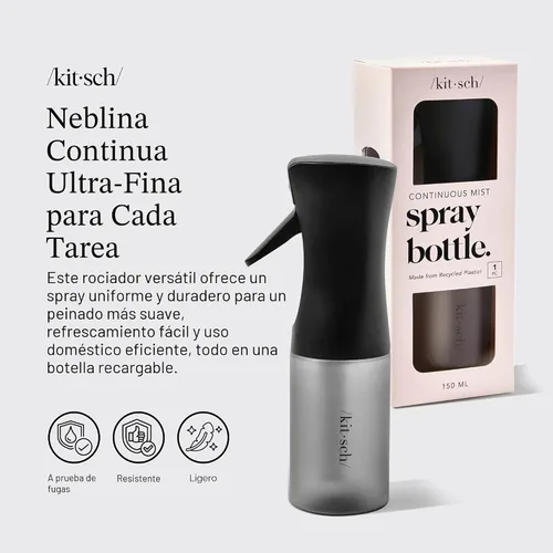 Miniatura 2 de Kitsch - Atomizador para cabello, bruma ultrafina para peinados, barberías, limpieza y plantas, atomizador versátil de 5 onzas hecho de plástico