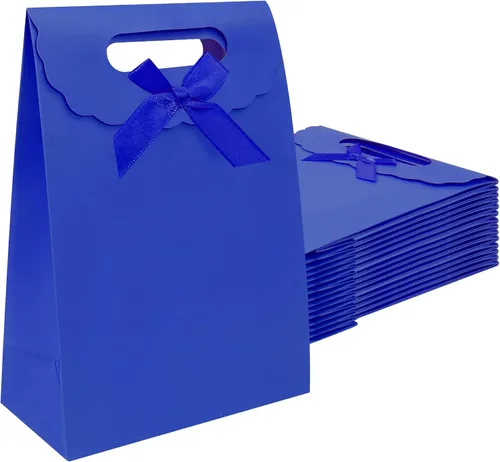 Miniatura 15 de Bolsas de regalo Patdefie con asas tamaño pequeño 7×4×10 pulgadas 16 piezas tamaño mediano para cumpleaños, fiesta, recuerdo, boda, aniversario