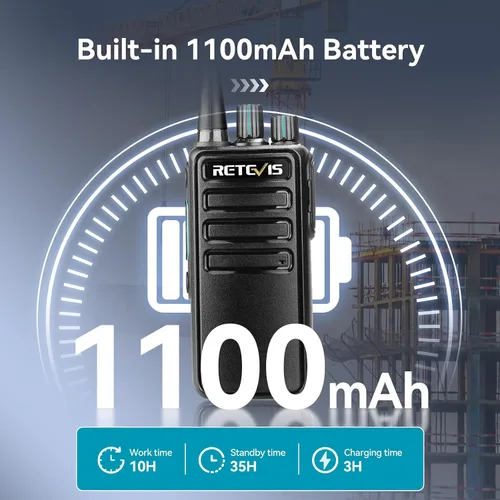 Miniatura 6 de Retevis RB29 Walkie Talkies de largo alcance, radios recargables de 2 vías con micrófono de altavoz de hombro, clonación inalámbrica, radio de 2