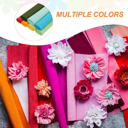 Miniatura 3 de MECCANIXITY Papel crepé, 7.9 pies de largo y 20 pulgadas de ancho, rollo de papel crepé de albaricoque para decoración de fiestas, suministros