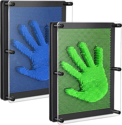 Jenaai Paquete de 2 tableros de arte con pines 3D extra grandes de 10 x 8 pulgadas, tablero de arte de plástico sensorial, juguete sensorial para