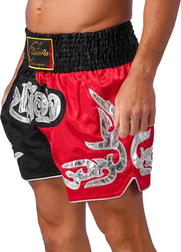 Miniatura 2 de QinCiao Pantalones cortos de boxeo Muay Thai para hombre, pantalones cortos de kickboxing, artes marciales, entrenamiento, gimnasio, entrenamiento