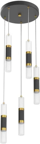 Miniatura 4 de Lámpara colgante moderna de 5 luces para isla de cocina, lámpara colgante regulable LED, luces colgantes mini negras para comedor y cocina