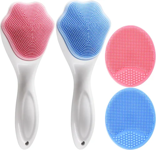Cepillo exfoliante y exfoliante facial de silicona, cepillo de limpieza facial para puntos negros, acné, poros, tapa de cuna, cuidado de la piel de