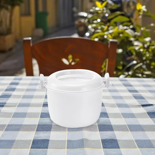 Miniatura 6 de Arrocera para microondas, recipiente para almacenamiento de alimentos, tazón de microondas con tapa, ollas de arroz para microondas, arroz