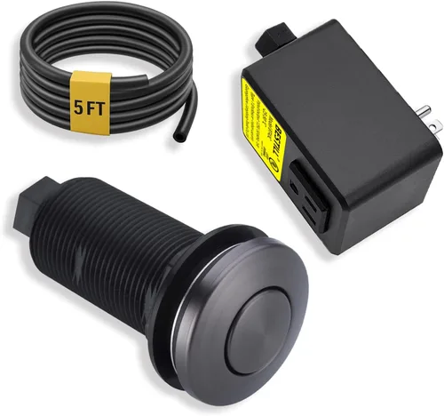 BESTILL Botón para Triturador de Basura, Listado UL, Kit de Interruptor de Aire Inalámbrico para Encimera de Fregadero para Triturador de Residuos,