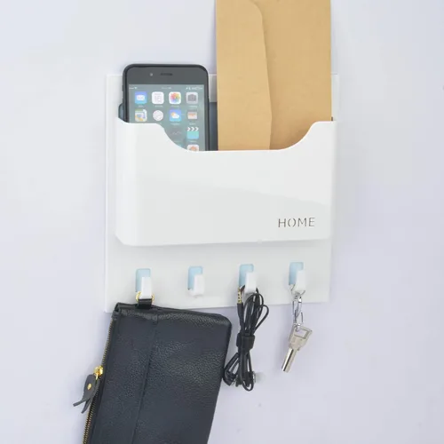 Miniatura 7 de Organizador de mesita de noche, adhesivo para colgar en la pared, estante flotante para entrada, correo/llaves, bueno para el hogar, dormitorio