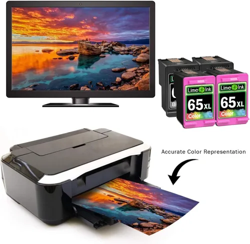 Miniatura 4 de Limeink Cartuchos de tinta remanufacturados de repuesto para HP Ink 65 65XL para cartuchos HP 65, paquete combinado de color negro para HP65 XL 65xl