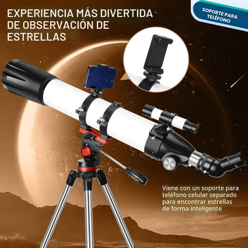 Miniatura 5 de Dianfan Telescopio, apertura de 90 mm y longitud focal de 800 mm, telescopios para adultos de astronomía, telescopio refractor profesional portátil