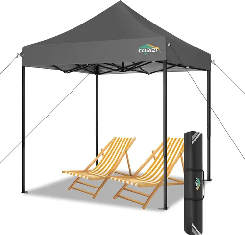 Miniatura 251 de COBIZI Tienda de campaña desplegable de 6.6 x 6.6 pies, toldo resistente, fácil de instalar, impermeable, para exteriores, fiestas, playa, jardín