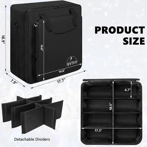 Miniatura 2 de IBVIVIC Bolsa para 8 Luces Par Spotlight, Bolsa de Almacenamiento de Iluminación de Escenario Acolchada de 5/16'', Bolsa para 8 Luces Par