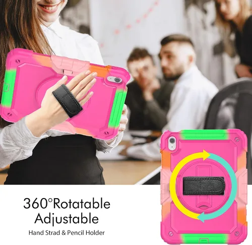 Miniatura 5 de Sibeitu Funda para iPad de 11ª (A16) 2025 y 10ª generación para niñas y mujeres, color rosa preppy de 10.9 pulgadas 2022, funda resistente para iPad